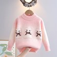 thumbnail image 2 of 2025 Enfants Filles Garçons Motif Col Rond Manches Longues Chandail Décontracté Tricoté Hauts 2-12 Ans Rose, 2 of 4