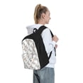 thumbnail image 3 of Lsque Gray Rabbit Pattern Adult Backpack – Durable & Lightweight PU Canvas Storage Bag , 15” Laptop Compartment, and Multiple Pockets, 3 of 4