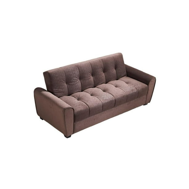 Sofa With Storage And Pocket Coil Spring Cushion, Brown