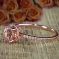 thumbnail image 2 of 1.75 Carat 8x6mm Oval Cut Morganite Solitaire Engagement Ring with Diamond Moissanites Cheap Sale with 18k Gold Plating, 2 of 3