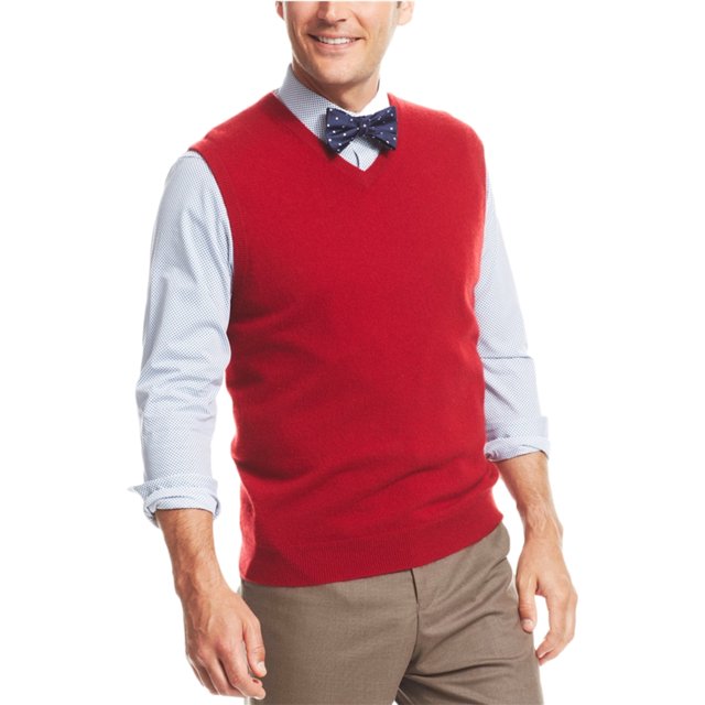 Club Room Chaleco de suéter de cachemira para hombre, rojo, XXX-Large