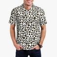 thumbnail image 4 of Vsdgher Heart Leopard Print Men's Short Sleeve Stretch Polo Shirt, Moisture-Wicking Performance Polo Shirt, 4 of 8