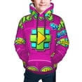 thumbnail image 5 of Lsque Geometry Dash Patten Youth Hoodie Sweatshirt Pullover with Kangaroo Pocket Boys and Girls Hoodie Warm Hoodie for Kids, 5 of 8