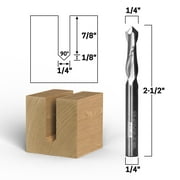 1/4" Dia. V-Point 2 Flute Upcut Spiral End Mill CNC Router Bit - 1/4" Shank - Yonico 14091-SC