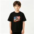 thumbnail image 2 of Dirt Bike USA Flag Boys Graphic Print T-Shirt, Cool Motocross Racing 100% Cotton Kids Short Sleeve Tee, 2 of 5