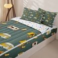 thumbnail image 3 of Erosebridal Kawaii RV Car Pattern Zipper Twin Comforter Sets with Fitted Sheet and 2 Pillowcases,Adventure Camping Theme Zipper Bedding Set,Yellow Teal Orange,Reversible, 3 of 6