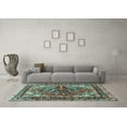 thumbnail image 3 of Ahgly Company Indoor Rectangle Persian Light Blue Traditional Area Rugs, 7' x 10', 3 of 4