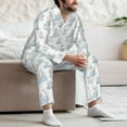 thumbnail image 7 of Naloa Playful Polar Bear Pals Men’s Pajamas Set - Long Sleeve Button Down Sleep Shirt and Pajama Bottoms Sleepwear Set-Small, 7 of 7