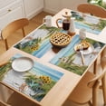 thumbnail image 5 of Beach Ocean Placemats Set of 4 Blue Sea Sunflower Modern Country Green Place Mats Indoor Wipeable Table Mats Washable Cloth Dining Table Placemats for Kitchen Holiday Party Home Decor 13x19 Inch, 5 of 9