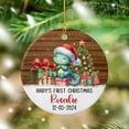 thumbnail image 4 of Baby Girl First Christmas Ceramic Ornament, Personalized Dinosaur Baby 1st Xmas Ornament Gift for Baby Girl Newborn, Baby Dinosaur Ceramic Ornament, Custom Name Baby Dinosaur Christmas Ornament 2025, 4 of 6