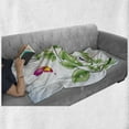 thumbnail image 6 of Nature Soft Flannel Fleece Throw Blanket, Floral Theme Branch with Leaves Butterflies and Drops of Water Pattern, Cozy Plush for Indoor and Outdoor Use, 60" x 80", Fern Green Pale Blue, by Ambesonne, 6 of 6