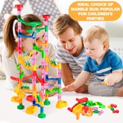 232 Pcs Marble Run Set,Marble Maze Game Construction Building Blocks Toys,Marble Track Race Set,Marble Run for Kids Boys Girls Birthday Gifts (187 Parts + 45 Glass Marbles)