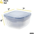 thumbnail image 2 of Superio Plastic Food Storage Containers with Lids, Airtight Meal Prep Containers, Square, 4-Pack, 2 of 9