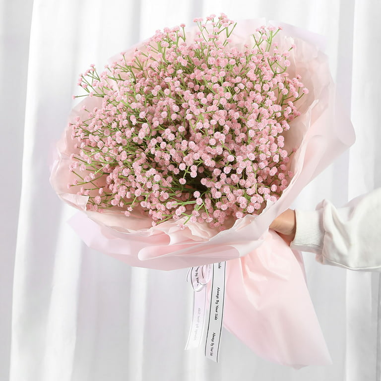 AILANDA 4PCS 12 Bunches Artificial Flowers Baby Breath Pink Real Touch  Gypsophila Fake Flowers Bulk for Home Decor DIY Wedding Party Floral