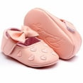 thumbnail image 6 of Odeerbi Infant Toddler Girls Princess Shoes Soft Sole Prewalker Leather Bow Shoes Kid Baby Cute Solid Color Soft Shoes Pink, 6 of 6