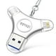 thumbnail image 1 of iDiskk Unidad Flash MFi Certificada 256GB USB 3.0 para iPhone, Memoria Externa 3 en 1 Photostick para iPhone, OTG Android Phone, PC, 1 of 9