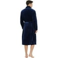 thumbnail image 2 of U2SKIIN Mens Fleece Robe, Soft Warm Long Plush Shawl Collar Fleece Bathrobe(Navy, L-XL), 2 of 6