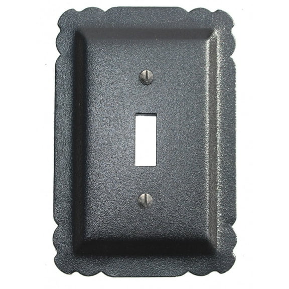 Renovator's Supply Steel Toggle Switch Plate 5.25 x 3.5 in. Antique Wall Plate, Black