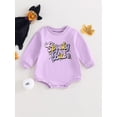 thumbnail image 2 of Wassery Infant Baby Girls Jumpsuit Long Sleeve Round Neck Pumpkin Print Romper Pullovers 3 6 12 18 Months Newborn Halloween Costume, 2 of 8