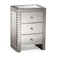 thumbnail image 3 of Jahnel Nightstand, Stainless Steel Nightstand, MDF Nightstand, Mirrored Nightstand, Bedroom Nightstand, Three Drawer Nightstand, Silver Nightstand, Mirrored Bedside Table, 3 of 3