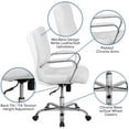 thumbnail image 4 of Flash Furniture Whitney Mid-Back Swivel LeatherSoft Desk Chair with Armrests, White/Chrome, 4 of 14