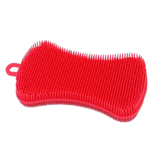 bedienty Silicone Dish Washing Sponge Scrubber Kitchen Cleaning Dish Tool Soft Cleaning Brush Kitchen Tool 1Set