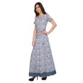 thumbnail image 3 of Moomaya Printed Cold Shoulder Cotton Crop Top Skirt Set Party Wear Ethnic Set, 3 of 6