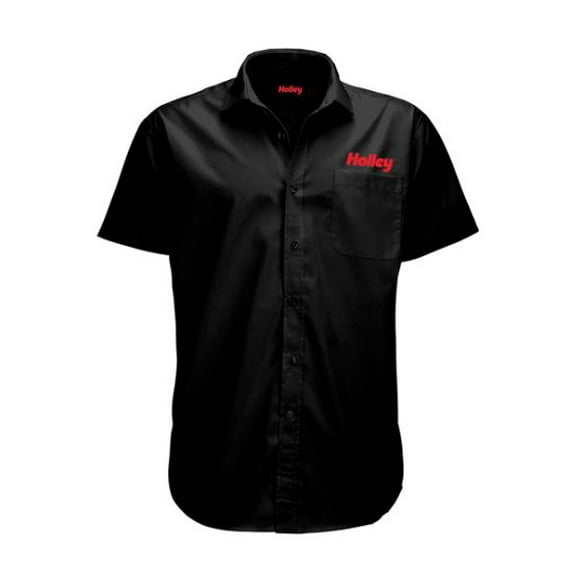 Holley 10437-MDHOL Button Down Shirt - Polyester - Black - Adult Medium - Each