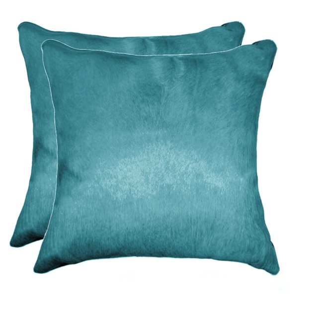 Natural Torino Geneva Color Cowhide Pillow | 2-Pack | 18"x18"