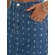 thumbnail image 5 of Falda de mezclilla Miaxi Inspire Chic para mujeres, de cintura alta, con puntos suizos, abertura trasera, falda de columna casual, 2XL, azul vintage, 5 of 6