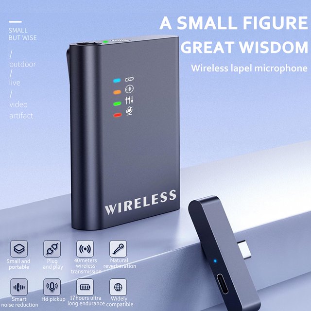 Micrófono omnidireccional de 2,4G con clip de 1 a 2 micrófonos de solapa para audio y vídeo JShteea Nuevo