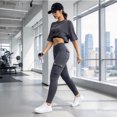 thumbnail image 4 of Jesvior Plus Size Women's High Waisted Cargo Yoga Leggings with Pockets Tummy Control Stretch Workout Leggings Running Athletic Gym Activewear, 4 of 9