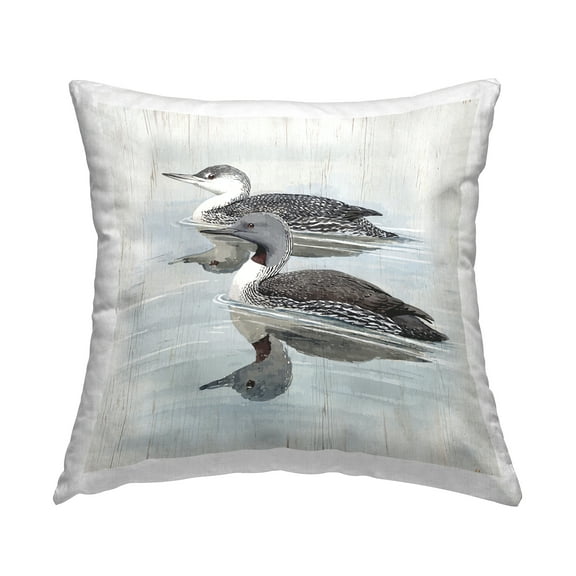 Stupell Industries Lake Ducks Swimming Decorative Printed Throw Pillow Design by Susan Jill.