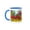 Blue/White, variant on 3drose, Bold Vertical Stripes Christmas Colors Rich Red and Green, 15oz Two-tone Red Mug