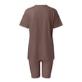 thumbnail image 6 of Workout Sets for Women Shorts Short Sleeve Crewneck Oversized T Shirt and Legging Shorts 2 Piece Matching Set Gym Yoga Set, 6 of 6