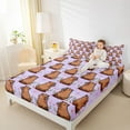 thumbnail image 4 of Manfei Cartoon Animal Capybara 4 Pieces Queen Sheet Sets for Kids Boys Girls,Chic Floral Flowers Ultra Soft Flat Sheet,Kawaii Wildlife Queen Fitted Sheet,Luxury Bedroom Decor, 4 of 7