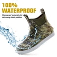 thumbnail image 4 of HSBDNZQ Men's Deck Boots, Waterproof Ankle Rain Boots, Anti-Slip Rubber Fishing Shoes for Boating, Camping & Outdoor Work, Olive Green Print, Size 10.5, 4 of 10