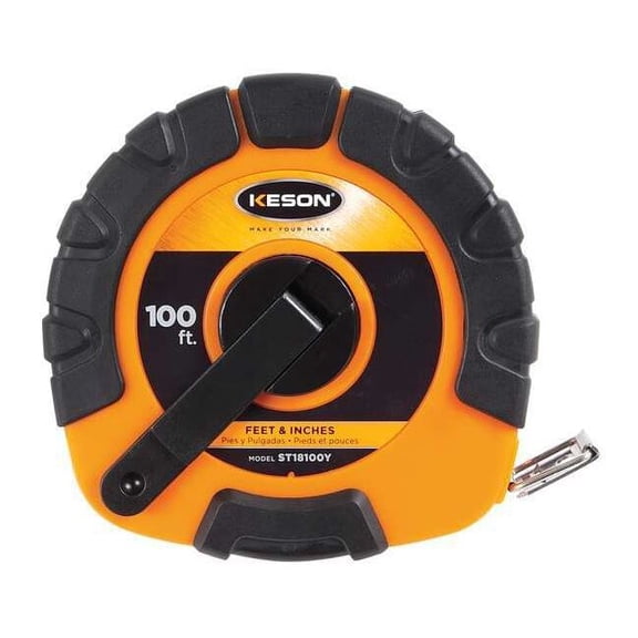 Keson 100 ft Tape Measure, 3/8 in Blade ST18100Y
