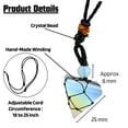 thumbnail image 2 of Opalite Crystal Pyramid Macrame Necklace, Unique Women Men Pendant, 2 of 5
