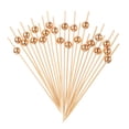 thumbnail image 1 of Uxcell 100Pcs Palillos de Cóctel de Perla de Bambú para Bebidas, Comida y Frutas, Oro Rosa, 1 of 6