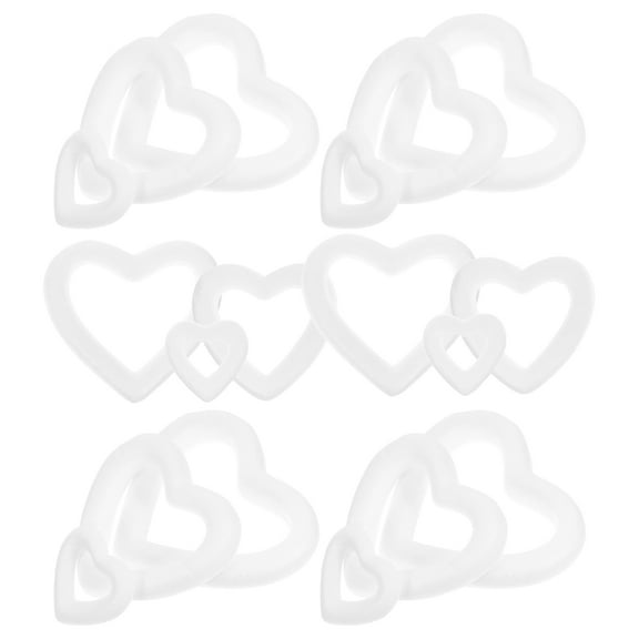 HEMOTON  18 Pcs Polystyrene Foam Wreath Love Ring Decoration Form