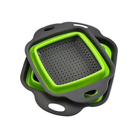 Masons Fruit Basket Green (YXwin Collapsible Colander Foldable Food Strainers 2pcs Heat Resistant Drain Filter Sink Draining Tray Basket Set Practical Home Kitchen Foldable Vegetable Fruit Pasta Veggies Tool)