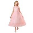 thumbnail image 2 of CPNG Girls' Sleeveless Lace & Tulle Flower Girl Dress – Pearl-Accented Bodice, Ruffled Ball Gown Skirt for Weddings, First Communions & Special Occasions, 2 of 9