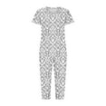 thumbnail image 7 of New trending & for spring Viikei Womens Pajamas Clearance,Women-neck Short Sleeved Pajamas and Pants Set Casual Pajamas with Pockets Gray S, 7 of 7