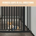 thumbnail image 4 of XJD 63" Extra Tall Pet Cat Gate with 30" to 37.8" Wide Pressure Mounted Walk Through Swing Auto Close Safety White Metal Kids Dog Pet Puppy Cat for Indoor Stairs,Doorways, Kitchen (37.8 Inch-Black), 4 of 13