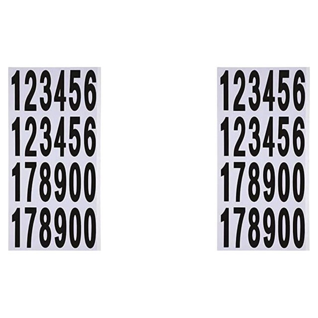 Advancent 10 piezas de pegatinas de números decoración de a largo plazo para álbum de fotos para letreros de buzón calcomanías de oficina en negro sobre blanco 1.25*3.8 CM 2Conjunto