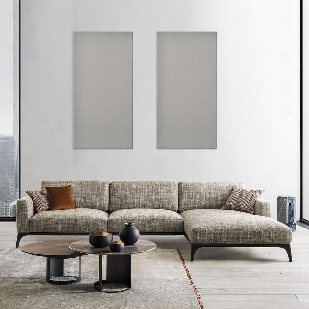 2Pack Fiberglass Acoustic Panels, Sound Dampening Panels for Studios, Office, Home Theater Soundproofing Absorbing Noise Reducing, 23.6x47.2x0.98" Grey