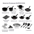 thumbnail image 2 of Batería 23 Piezas T-Fal Supercook Titanium Antiadherente Negro, 2 of 5