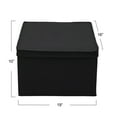 thumbnail image 2 of Household Essentials Jumbo Fabric Storage Bins 2 Pack, Sturdy Sides and Reinforced Bottom, Luxe Poly Linen Fabric, Black Linen, 2 of 7