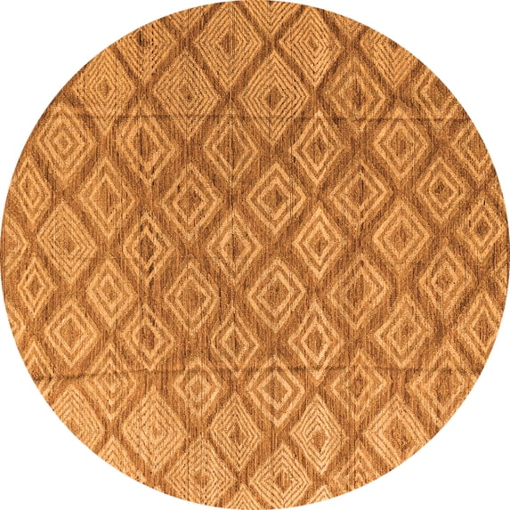 Ahgly Company Indoor Round Abstract Orange Modern Area Rugs, 6' Round
